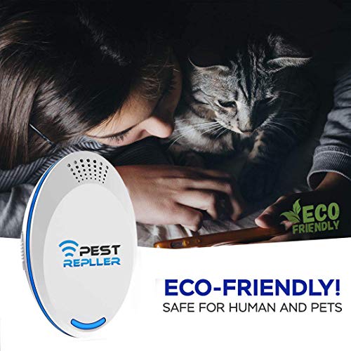 Nitoer Ultrasónico Antimosquitos,Repelente Ultrasónico de Plagas,Trampas para Ratones Repelente Ratones Mata cucarachas, Eléctrico Extra Fuerte para Interiores Insectos,Roedores,no Tóxico (2 Pack)