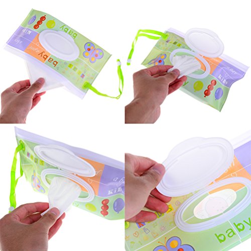 NIU MANG - 4 dispensadores reutilizables para toallitas húmedas para bebé, dispensador ecológico, ideal para viajar