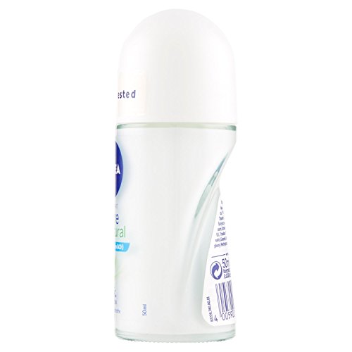 Nivea Desodorante para mujer Roll-On Pure & Natural con ingredientes naturales – 6 paquetes de 50 ml – Total: 300 ml
