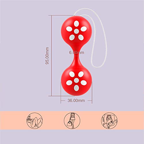 NO BRAND Silicon Kegel Balls Premium Stimulating Balls Kegels Ejercicios para fortalecimiento y Ajuste para Mujeres Rojas