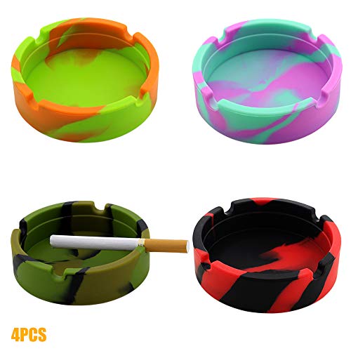 No se romperá-4 Piezas Cenicero Antiadherente de Caucho de Silicona Ceniceros Exterior contra Cenizas Volantes de diámetro Cenicero Parabrisas para Proteger contra Cenizas Volantes