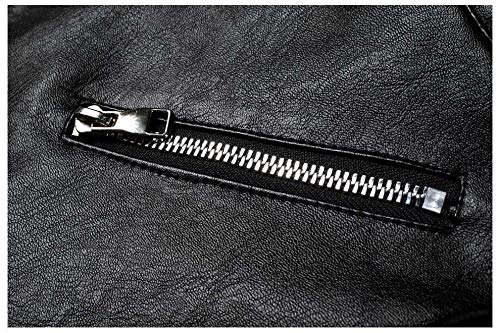 NOBRAND - Chaqueta de piel para hombre, diseño de otoño