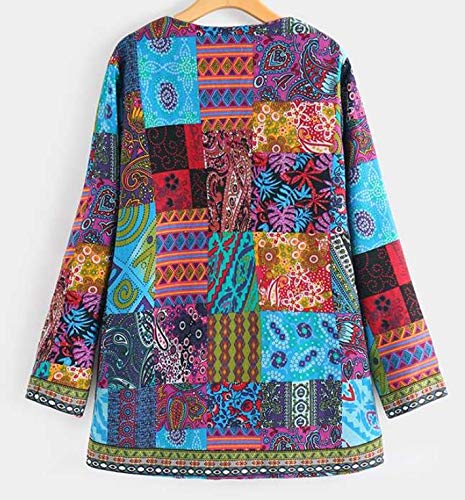 NOBRAND étnico impreso cárdigan delgado abrigos de manga larga de las mujeres chaquetas casual cuello abierto Abrigos más tamaño