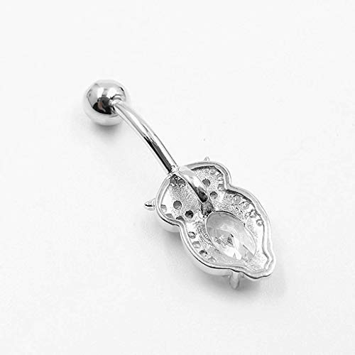 NOBRAND La Plata del Anillo del Ombligo del Ombligo Uñas Cuerpo Búho Piercing En El Ombligo De La Joyería (Color : B, Size : 1.5 * 8MM)