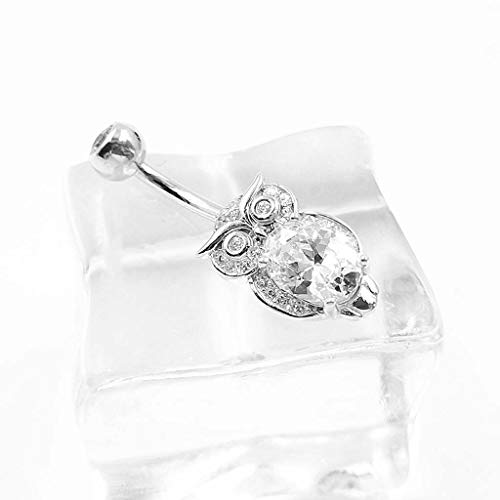 NOBRAND La Plata del Anillo del Ombligo del Ombligo Uñas Cuerpo Búho Piercing En El Ombligo De La Joyería (Color : B, Size : 1.5 * 8MM)
