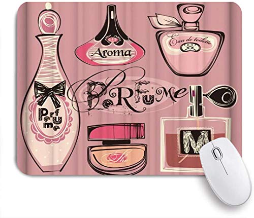 NOLYXICI Alfombrilla Raton Moda Mujer Maquillaje Perfume Varios Alfombrilla Gaming Alfombrilla para computadora con Base de Goma Antideslizante,240×200×3mm