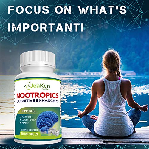 NOOTROPICOS NATURALES VITAMINAS MEMORIA Y CONCENTRACION - Vitaminas Para El Cerebro - Vitaminas Para El Cansancio Mejorado con Rhodiola Rosea, L Tirosina, L Teanina, Ginkgo Biloba- 60 Mentis Pastillas