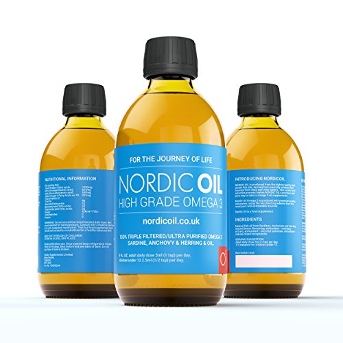 Nordic Oil Aceite de Pescado Omega 3 de Alta Resistencia 250ml. Sabor limón probado y galardonado con el Premio al Sabor.