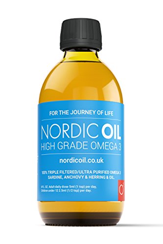 Nordic Oil Aceite de Pescado Omega 3 de Alta Resistencia 250ml. Sabor limón probado y galardonado con el Premio al Sabor.