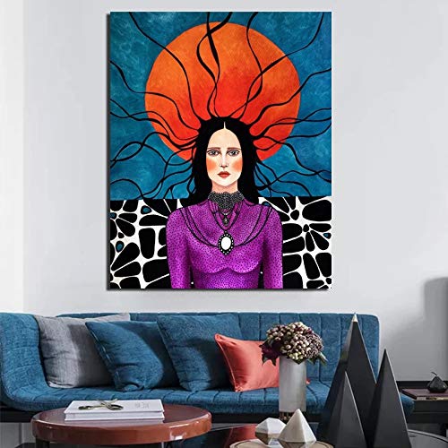 Nordic poster abstract hair girl lienzo pintura trabajo imprimir sala de estar decoración del hogar moderno arte de la pared póster cuadro sin marco pintura decorativa A62 70x100cm