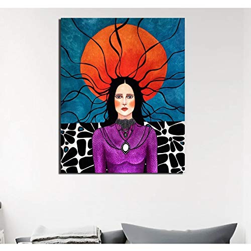 Nordic poster abstract hair girl lienzo pintura trabajo imprimir sala de estar decoración del hogar moderno arte de la pared póster cuadro sin marco pintura decorativa A62 70x100cm
