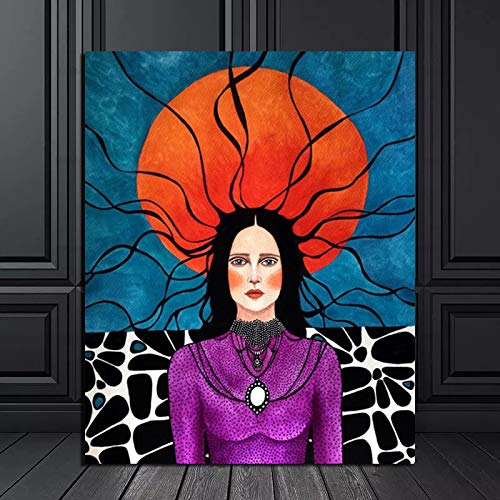 Nordic poster abstract hair girl lienzo pintura trabajo imprimir sala de estar decoración del hogar moderno arte de la pared póster cuadro sin marco pintura decorativa A62 70x100cm