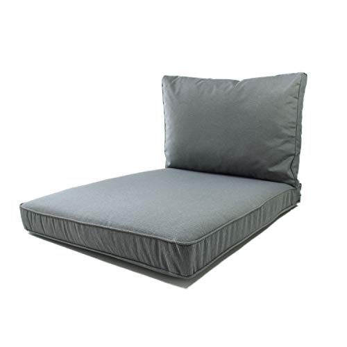 Nordje – Juego de Cojines para palets | Asiento de 120 x 80 cm y Respaldo | Apto para Exteriores, con Funda Repelente al Agua | Gris