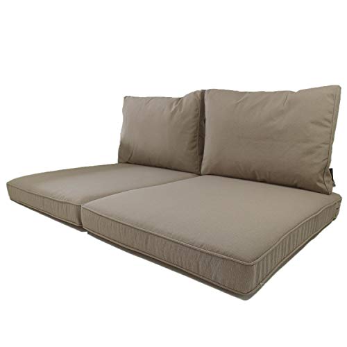 Nordje – Juego de Cojines para palets | Asiento de 120 x 80 cm y Respaldo | Apto para Exteriores, con Funda Repelente al Agua | Gris Pardo