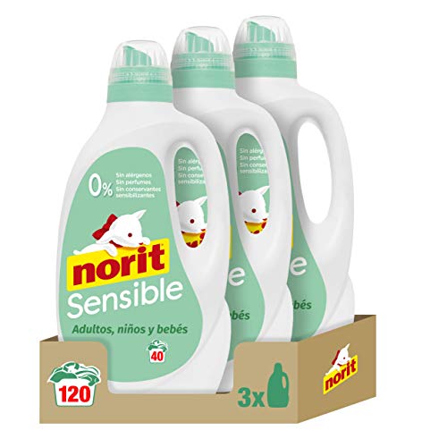 Norit Sensible- Detergente Líquido para Pieles Sensibles y Atópicas, Hipoalergénico - Pack de 3 Unidades de 2120 ml: 6.360 ml