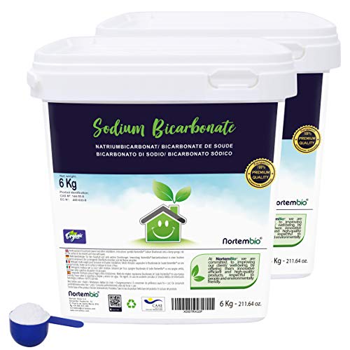 Nortembio Bicarbonato de Sodio 2x6kg, Insumo Ecológico de Origen Natural, Libre de Aluminio, EBook Incluido.