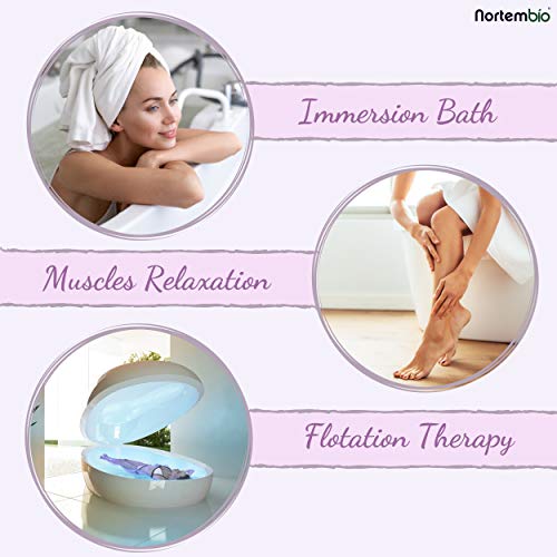 Nortembio Sal de Epsom 1,25 Kg. Novedosa Fragancia de Fresa y Rosas. Hidratada con Vitamina C y E. Sales de Baño y Cuidado Personal. E-Book incluido.