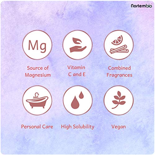 Nortembio Sales de Epsom Pack 3 x 430 g. Fragancias de Canela, Jazmín, Rosas. Hidratadas con Vitamina C y E. Sales de Baño, Aromaterapia, Terapias de Flotación. E-Book Incluido.