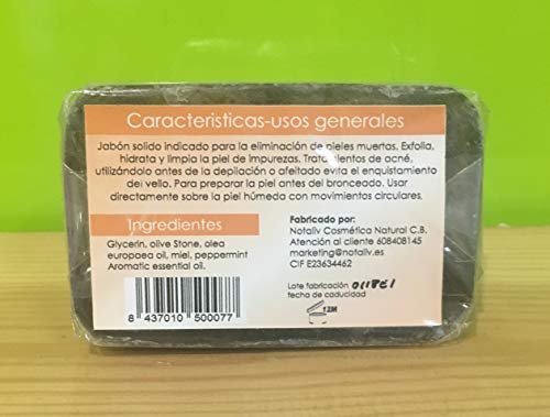 Notaliv Cosmética Natural Jabón exfoliante corporal hueso aceituna - 100g