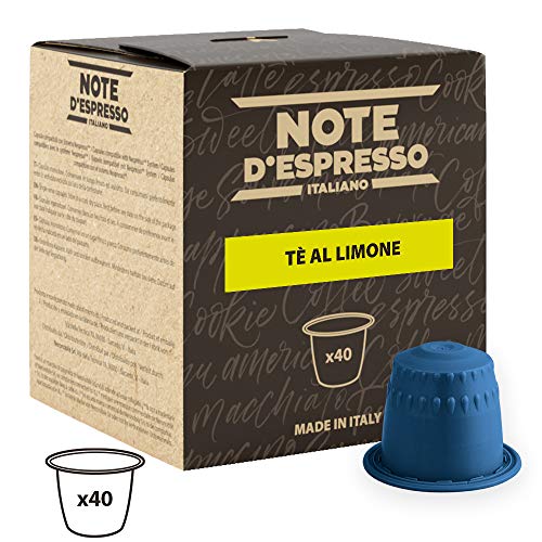 Note D'Espresso Cápsulas de Té, Limón - 40 Unidades da 8 g, Total: 320 g Exclusivamente Compatible con cafeteras Nespresso*