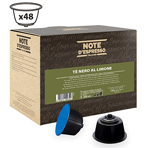 Note D'Espresso - Cápsulas de té negro al limón Exclusivamente Compatibles con cafeteras de cápsulas Nescafé* y Dolce Gusto* 2,5 g (caja de 48 unidades)