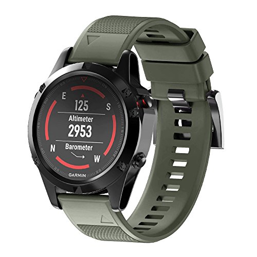 NotoCity Correa Garmin Fenix 5, Silicona Reemplazo Correa para Garmin Fenix 6/Fenix 6 Pro/Fenix 5/Fenix 5 Plus/Forerunner 935/945,Easy-Fit,no Adapta a Fenix 5X, 5s