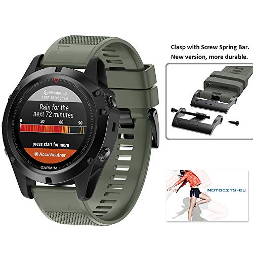 NotoCity Correa Garmin Fenix 5, Silicona Reemplazo Correa para Garmin Fenix 6/Fenix 6 Pro/Fenix 5/Fenix 5 Plus/Forerunner 935/945,Easy-Fit,no Adapta a Fenix 5X, 5s