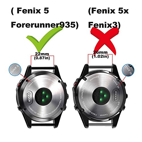 NotoCity Correa Garmin Fenix 5, Silicona Reemplazo Correa para Garmin Fenix 6/Fenix 6 Pro/Fenix 5/Fenix 5 Plus/Forerunner 935/945,Easy-Fit,no Adapta a Fenix 5X, 5s