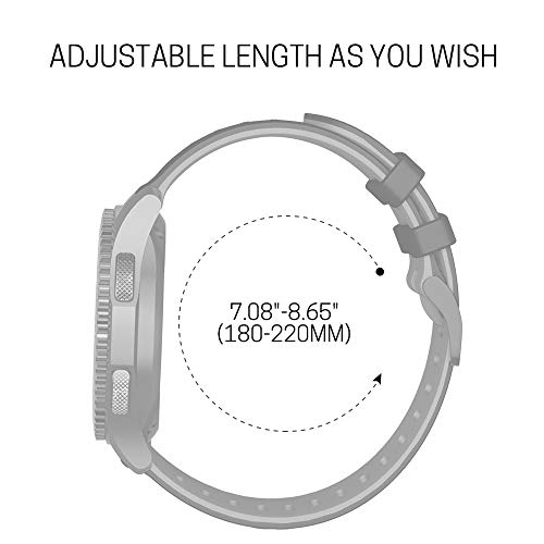 NotoCity Correa para Huawei Watch GT 2/Huawei Watch GT Fashion/Sport/Active/Elegant/Classic/Samsung Galaxy Watch 46mm, 22mm Pulsera de Repuesto de Silicona Banda Ajustable (Blanco-Azul Oscuro)