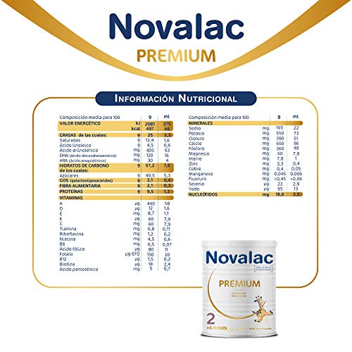 NOVALAC Premium 2 - Leche de continuación a partir de los 6 meses. 800G