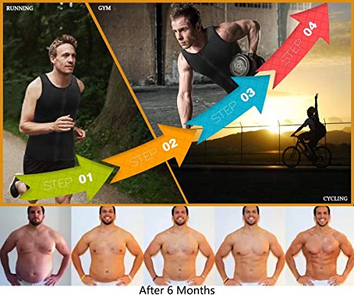 NOVECASA Chaleco Sauna con Cremallera Hombre Sauna Vest Zipper Compresion de Neopreno Modelador Camiseta Reductora para Adelgazante Sudoración Musculación (2XL(Cintura 100-106CM), Chaleco Negro)