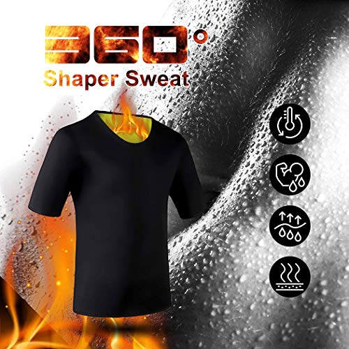 NOVECASA Sauna Camiseta Sudoración Hombre Neopreno Body Shaper Transpirar para Quema Grasa Faja Abdome Adelgaza Gimnasio Fitness (L, Camisetas)