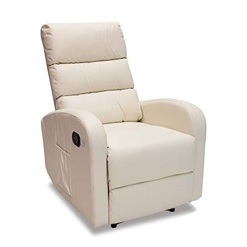 Novohogar Sillón de Masaje Comfort con Sistema de Calor Lumbar y 10 Motores Que Cubren Las 4 Zonas Corporales (Crema)