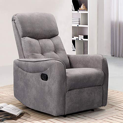 Novohogar Sillón Reclinable Moscú con Muelle Ensacado. Respaldo Reclinable y Reposapiés Extensible Manualmente (Marengo)