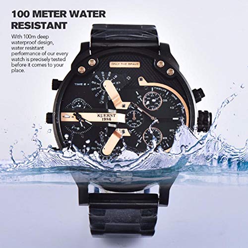 N/P Reloj Inteligente, Reloj para Hombre con Correa de Acero Inoxidable, Reloj de Tendencia Impermeable con Esfera Grande y Personalidad con Cierre de Broche y Correa estándar para Hombre