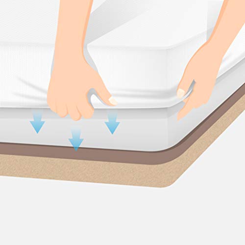 npt - Protector de colchón/Cubre colchón Ajustable Acolchado, Transpirable e Hipoalergénico. (105x200 cm)