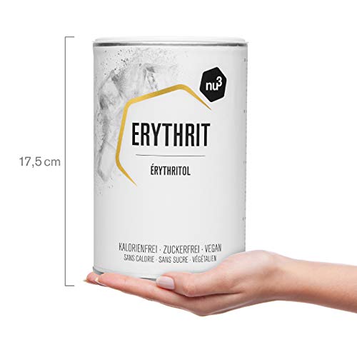 nu3 Eritritol Premium - Sustituto de azúcar polivalente - 750 g de enducolorantze erythrit sin calorías - Sin impacto sobre el índice de glicemia - Alternativa ideal para dietas, cocinar y repostería