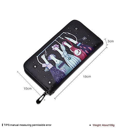 Nube Mujer Cartera Largo Forma Piel material Cartera con cremallera Simpatico decorado buen regalo San Valentín