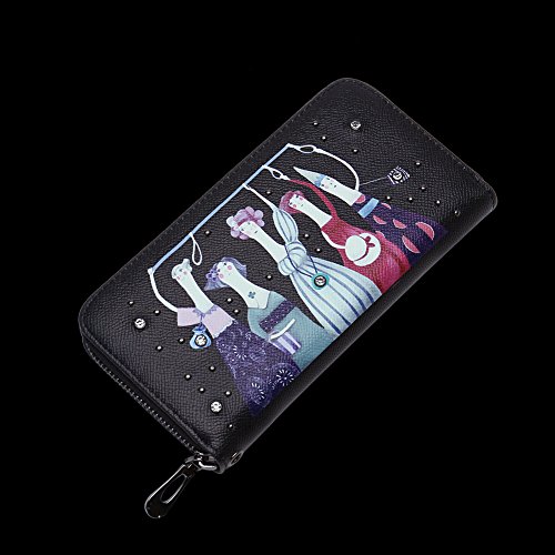 Nube Mujer Cartera Largo Forma Piel material Cartera con cremallera Simpatico decorado buen regalo San Valentín