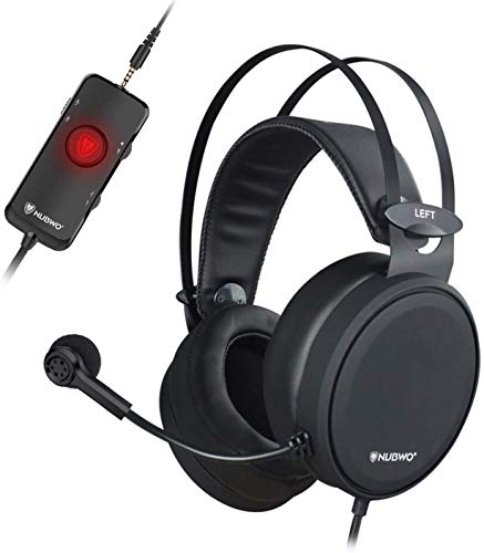 NUBWO 7.1 Surround Sound Gaming PC Casco Xbox One Estéreo Micrófono con Cancelación del Ruido, Audífonos con Control de Volumen Interruptor Mudo para PC/MAC/PS4/Xbox 1