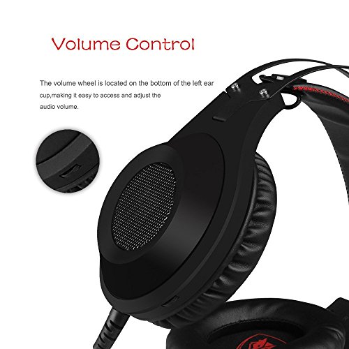 NUBWO Auriculares de Juego, N2 Estéreo de PC con Cable Juego de Auriculares Ruido Cancelación de Micrófono, Auriculares de Oreja para PC, Mac, Playstation 4, Xbox One, Android y iPhone-Negro