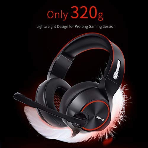 NUBWO Gaming PS4 Casco, N11 Xbox One Estéreo Micrófono con Cancelación del Ruido, Audífonos con Control de Volumen Interruptor Mudo para PC/MAC/PS4/Xbox 1— Rojo