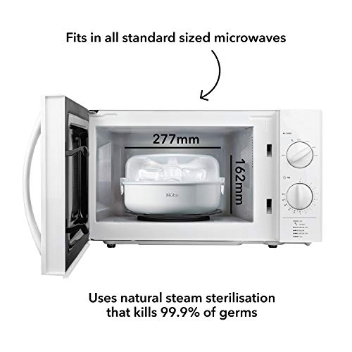 Nuby - Esterilizador de vapor para microondas blanco