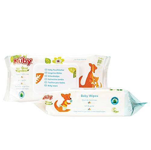 Nuby - Toallitas húmedas para bebé (2 paquetes de 80 unidades)