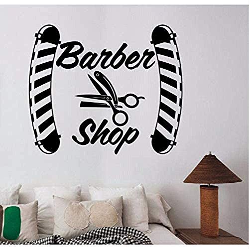 Nueva Llegada Peluquería Pegatinas De Pared Logotipo De Peluquería Vinilo Tatuajes De Pared Decoración De La Ventana Decoración Interior Wallpaper 67X56Cm