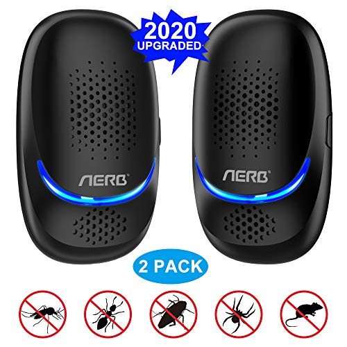 [NUEVO] Aerb Repelente Ultrasónico de Plagas, Mosquitos Ultrasónicos portátiles de 10 W, 100% seguro para personas y animales, para ratones, pulgas, mosquitos, cucarachas, hormigas, arañas [No Tóxico]