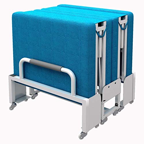 Nuevo Ministerio del Interior Silla Cama Almuerzo portátil Simple Casa de Refuerzo y Duradero Cama económico Lino Plegable (Color : Blue, Size : 70cm)
