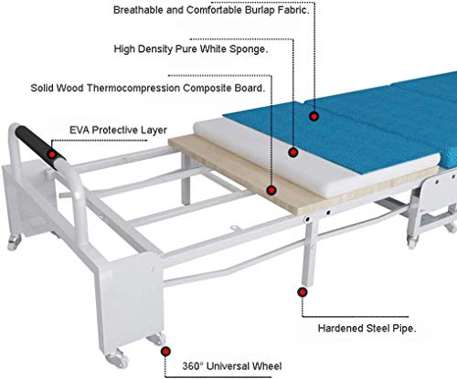 Nuevo Ministerio del Interior Silla Cama Almuerzo portátil Simple Casa de Refuerzo y Duradero Cama económico Lino Plegable (Color : Blue, Size : 70cm)