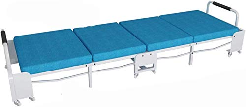 Nuevo Ministerio del Interior Silla Cama Almuerzo portátil Simple Casa de Refuerzo y Duradero Cama económico Lino Plegable (Color : Blue, Size : 70cm)