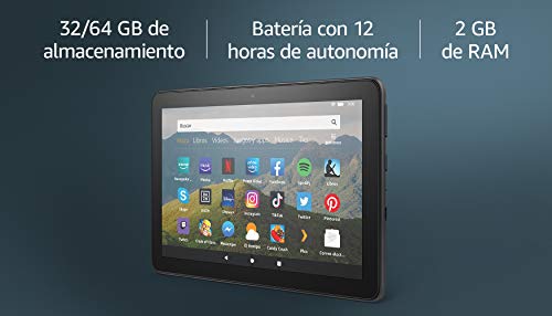 Nuevo tablet Fire HD 8, pantalla HD de 8 pulgadas, 64 GB, negro, sin ofertas especiales